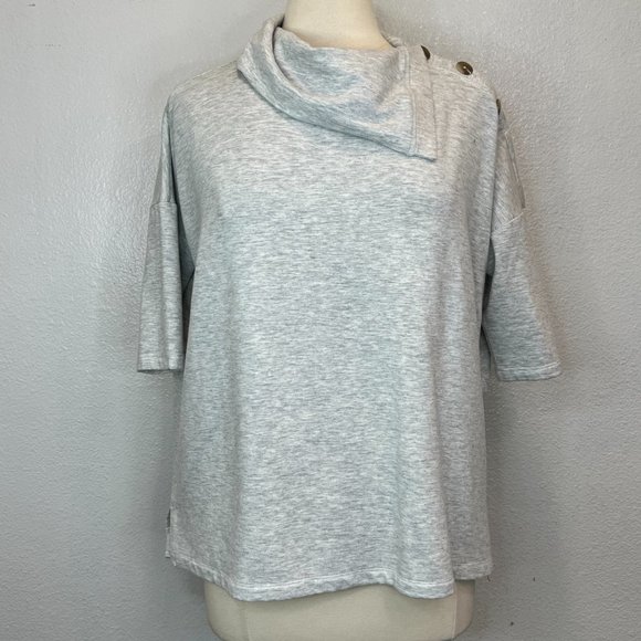 Saturday Sunday by Anthropologie Heather Gray Jersey Pullover Top Size XXS - Picture 2 of 6